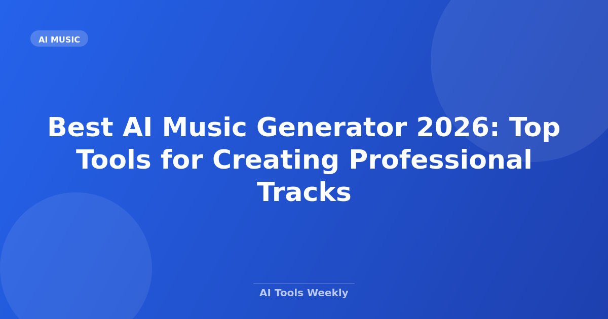 Best AI Music Generator 2026: Top Tools for Creating Professional Tracks