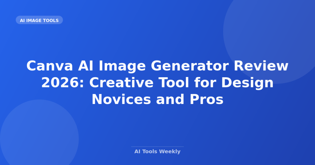 Featured image for Canva AI Image Generator Review 2026: Creative Tool for Design Novices and Pros
