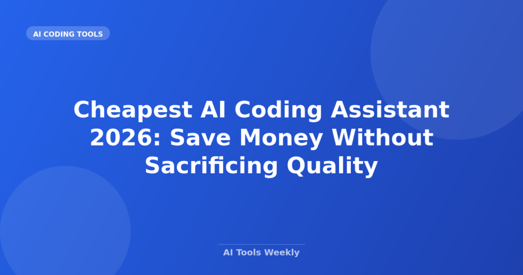 Featured image for Cheapest AI Coding Assistant 2026: Save Money Without Sacrificing Quality