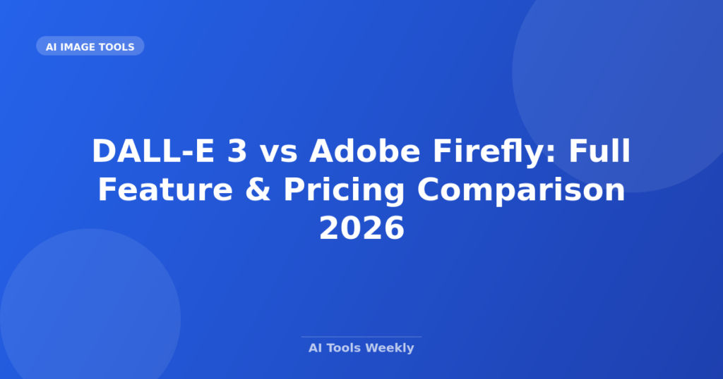 Featured image for DALL-E 3 vs Adobe Firefly: Full Feature & Pricing Comparison 2026