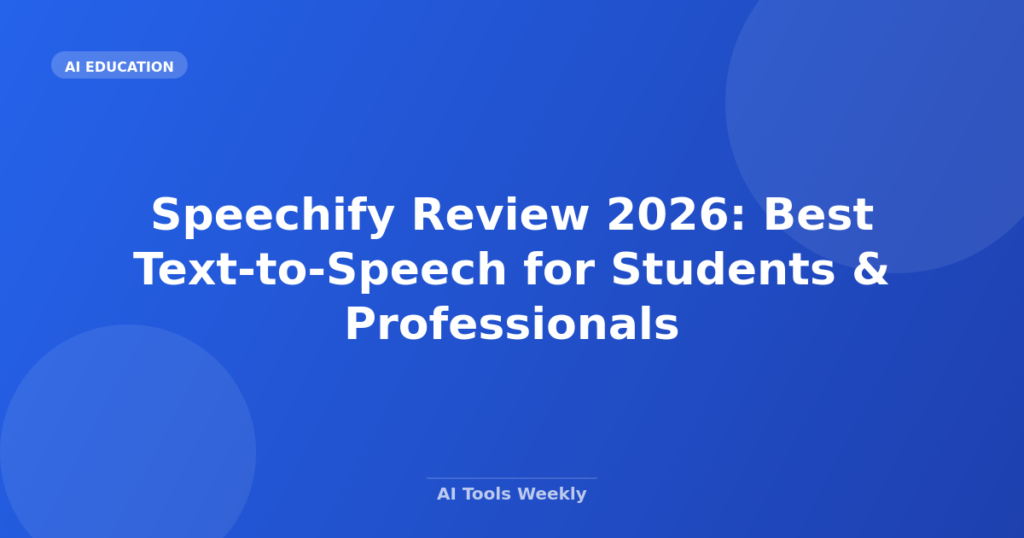 Featured image for Speechify Review 2026: Best Text-to-Speech for Students & Professionals