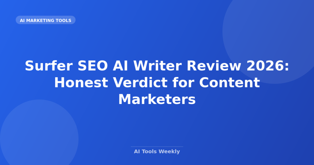 Featured image for Surfer SEO AI Writer Review 2026: Honest Verdict for Content Marketers
