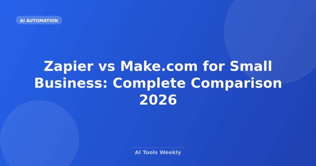 Featured image for Zapier vs Make.com for Small Business: Complete Comparison 2026